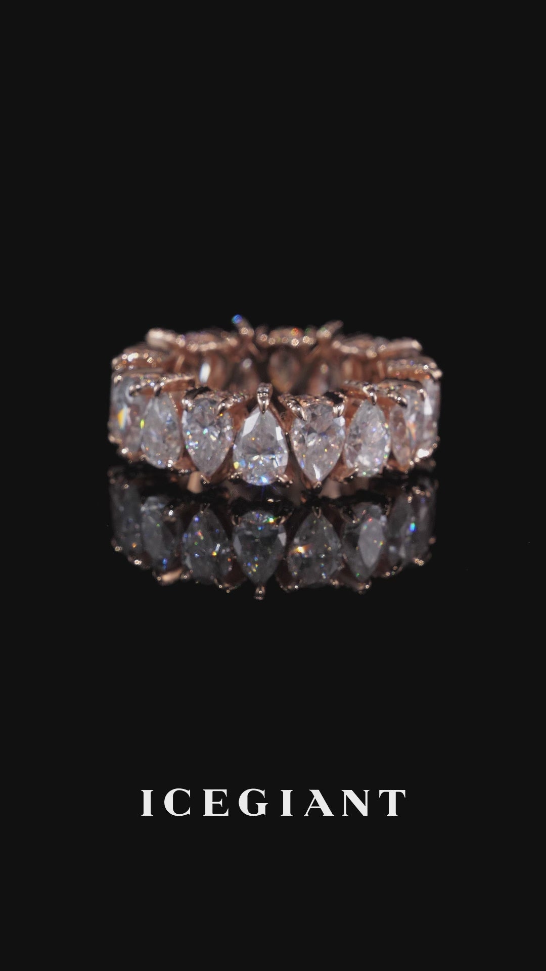 6MM Pear Moissanite Pavé Side Eternity Ring