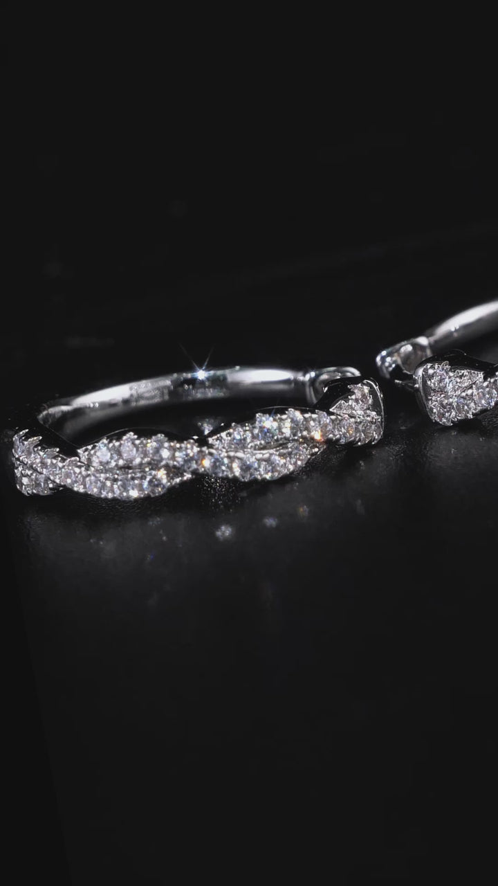 Moissanite Twisted Infinity Hoop Earrings