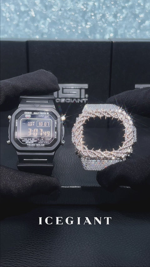 Iced Two-Tone Thorns Moissanite Bezel For GW-M5610U-1B Watch