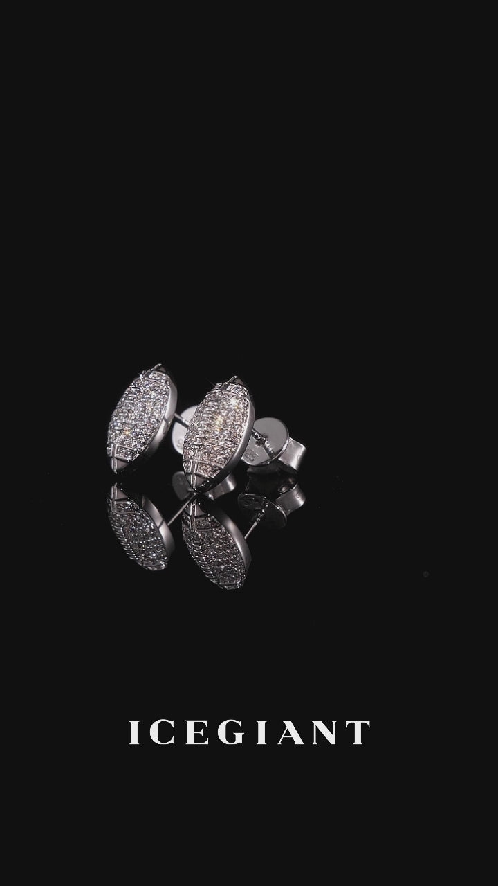 S925 Football Moissanite Stud Earrings