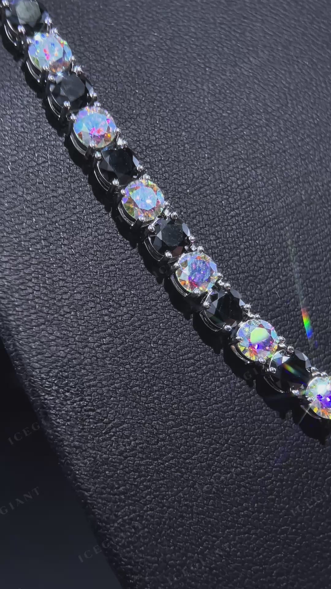 5MM Black & Rainbow Moissanite Tennis Chain