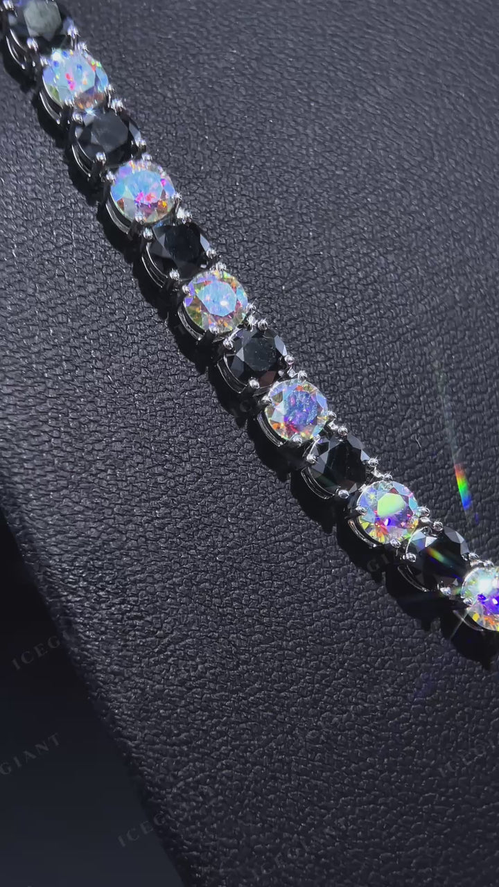 5MM Black & Rainbow Moissanite Tennis Chain