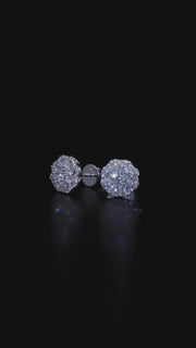 Moissanite Double Layer Blossom Cluster Earrings