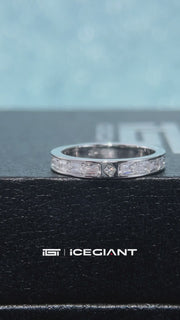 3.2MM Baguette Moissanite Single Row Eternity Ring