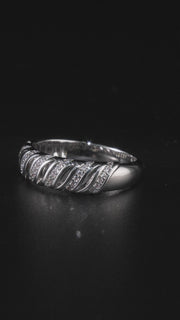 Half Moissanite Rope Band Ring