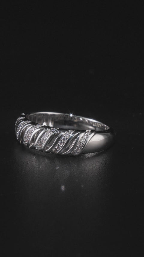 Half Moissanite Rope Band Ring