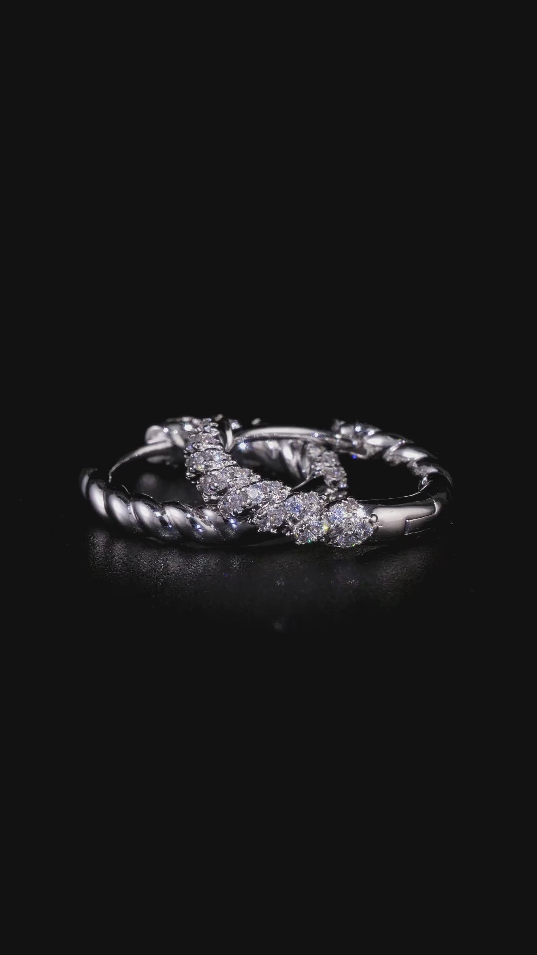 Moissanite Rope Twist Hoop Earrings