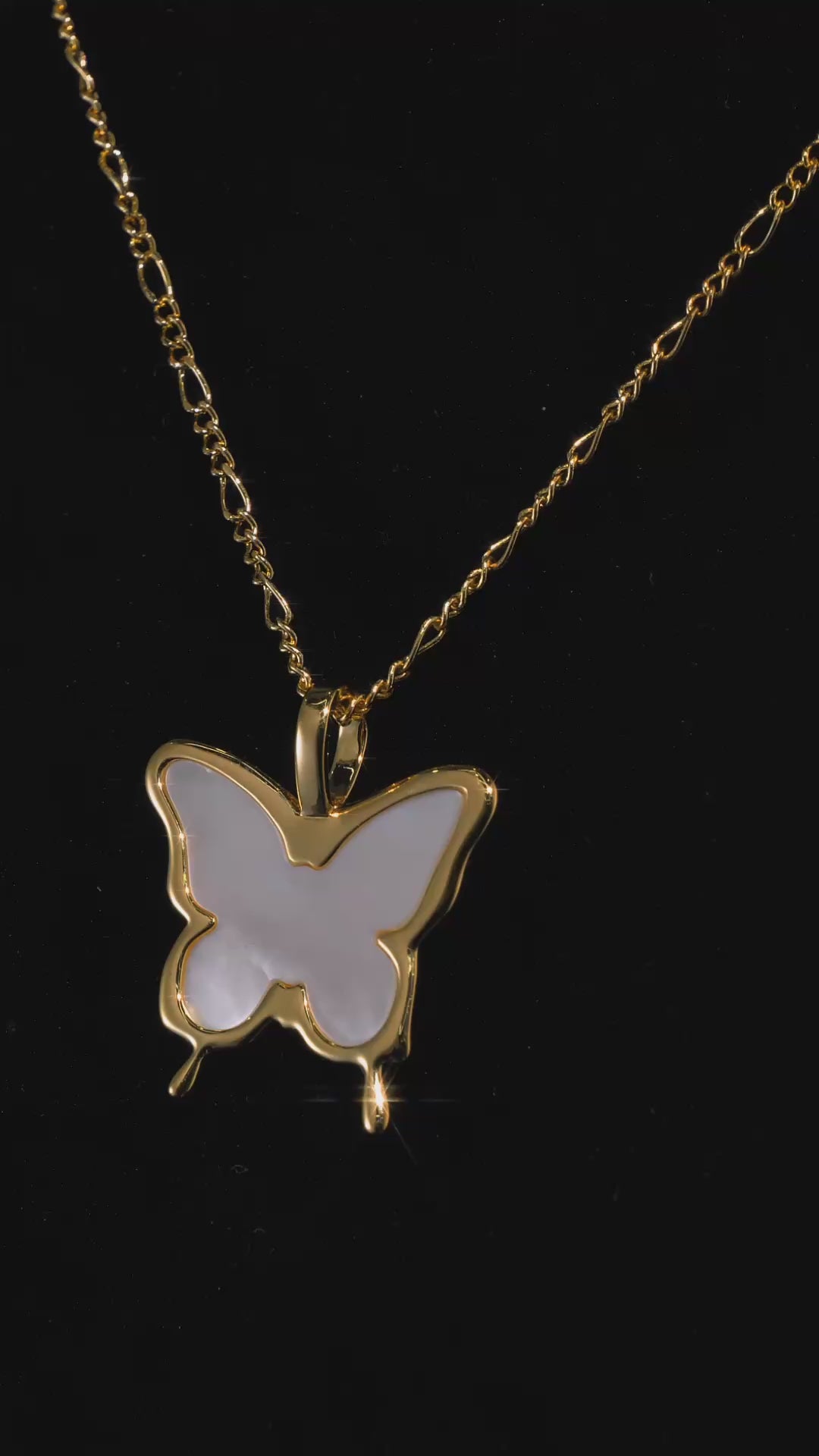 Fluid White Fritillaria Butterfly Necklace