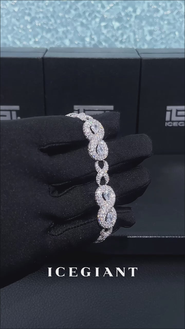 12MM Pear-cut Moissanite Infinity Bracelet