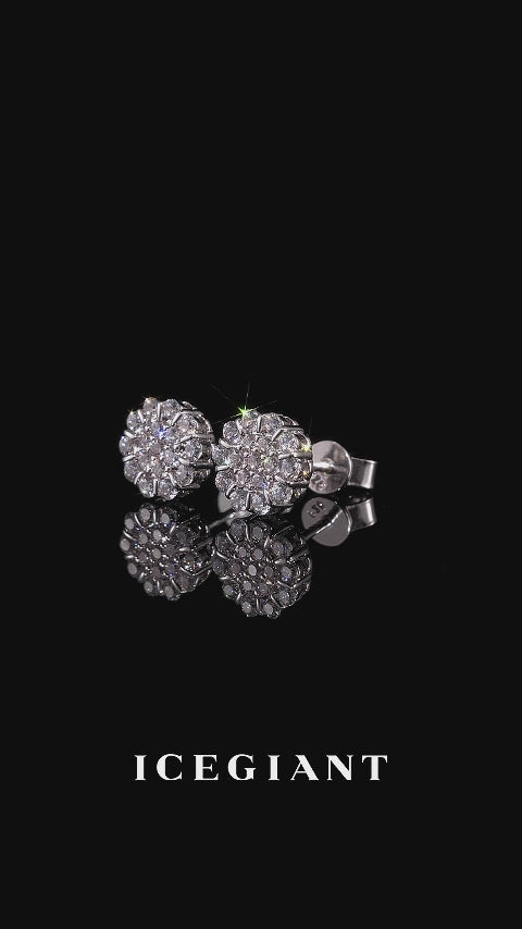 Blooming Halo Cluster Moissanite Stud Earrings