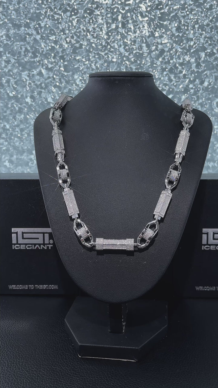 8.5MM Moissanite Hexagon Cylindrical Chain