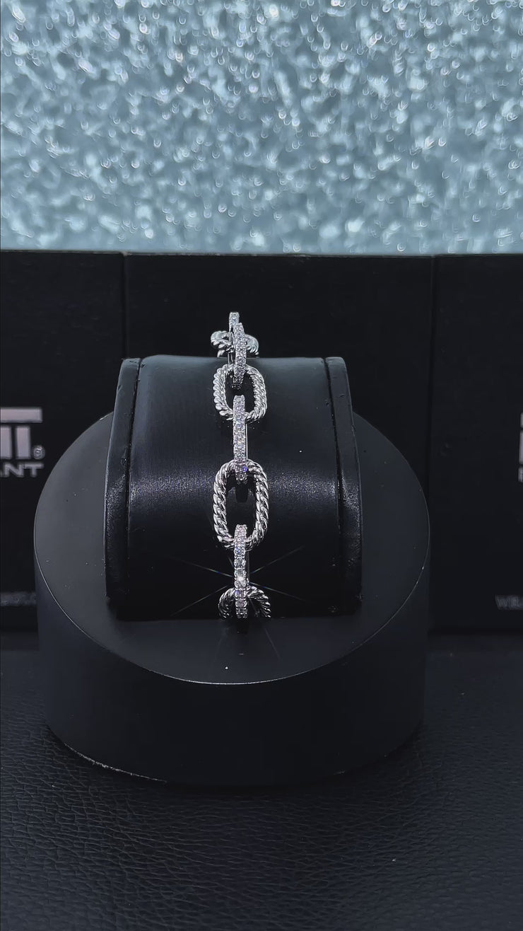 10MM Moissanite Rolo Rope Hybrid Bracelet