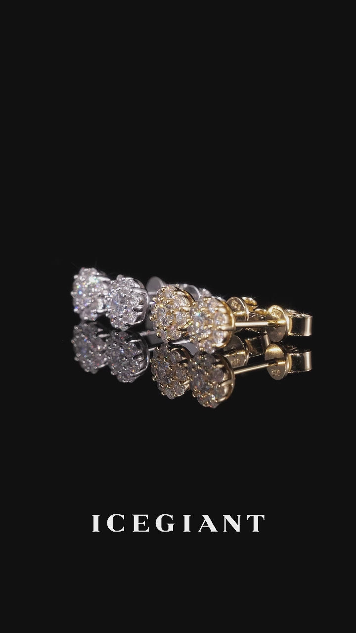 Lab Diamond 6.7mm Flora Bloom Stud Earrings