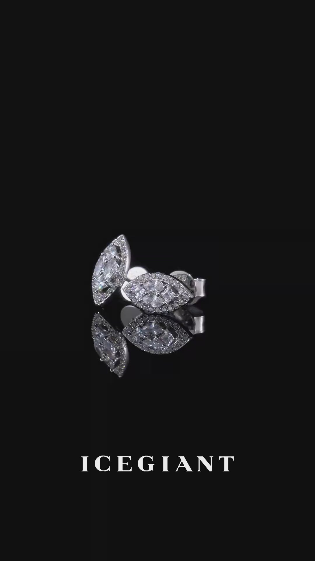 Mixed Cut Moissanite Marquise Iced Stud Earrings