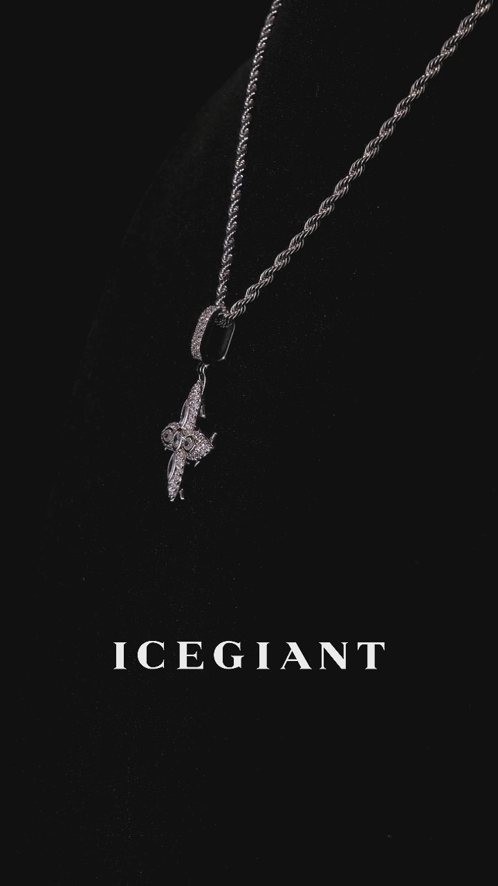 Iced Out Spiked Cross Marquise Moissanite Pendant