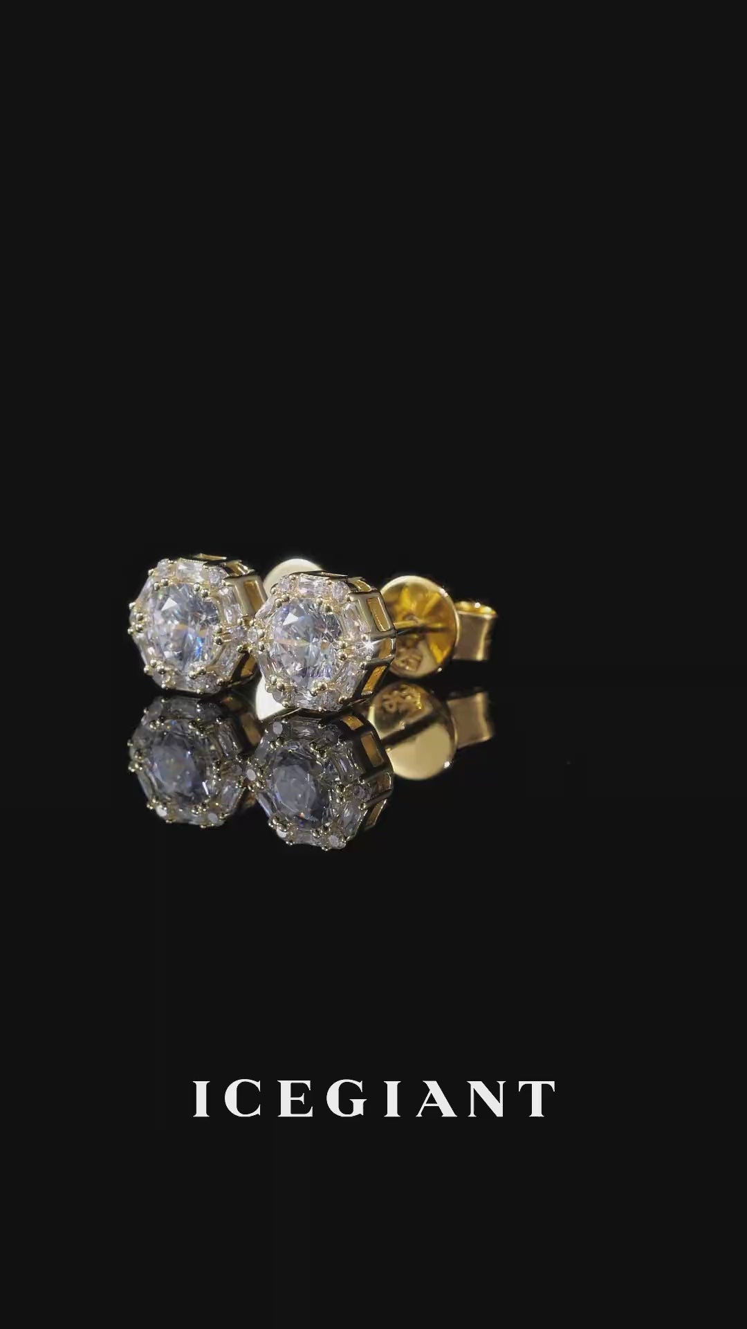 S925 Moissanite Hexagon Baguette & Round Stud Earrings