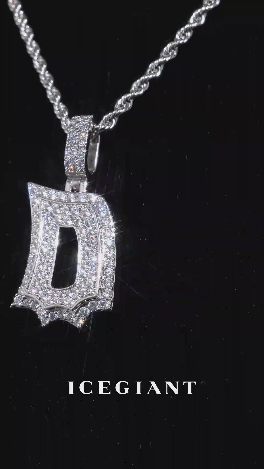 Iced Back Layer D Moissanite Pendant