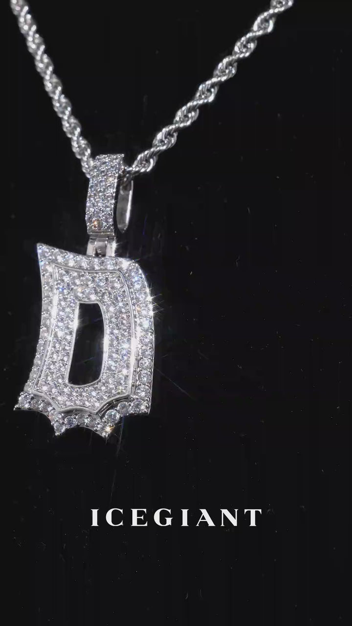 Iced Back Layer D Moissanite Pendant