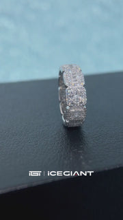 Round Moissanite Square Band Ring 0.9ctw