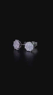 Full Paved Moissanite Cluster Earrings