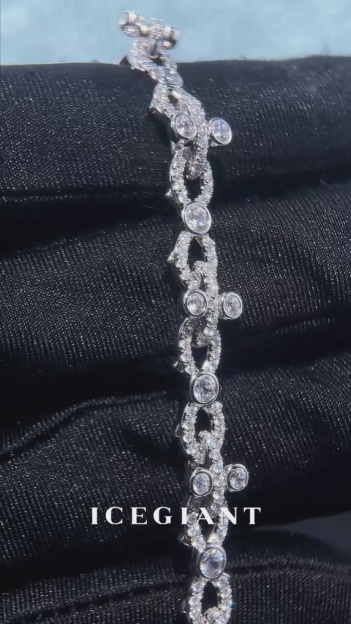 8mm Moissanite Infinity Vine Link Bracelet