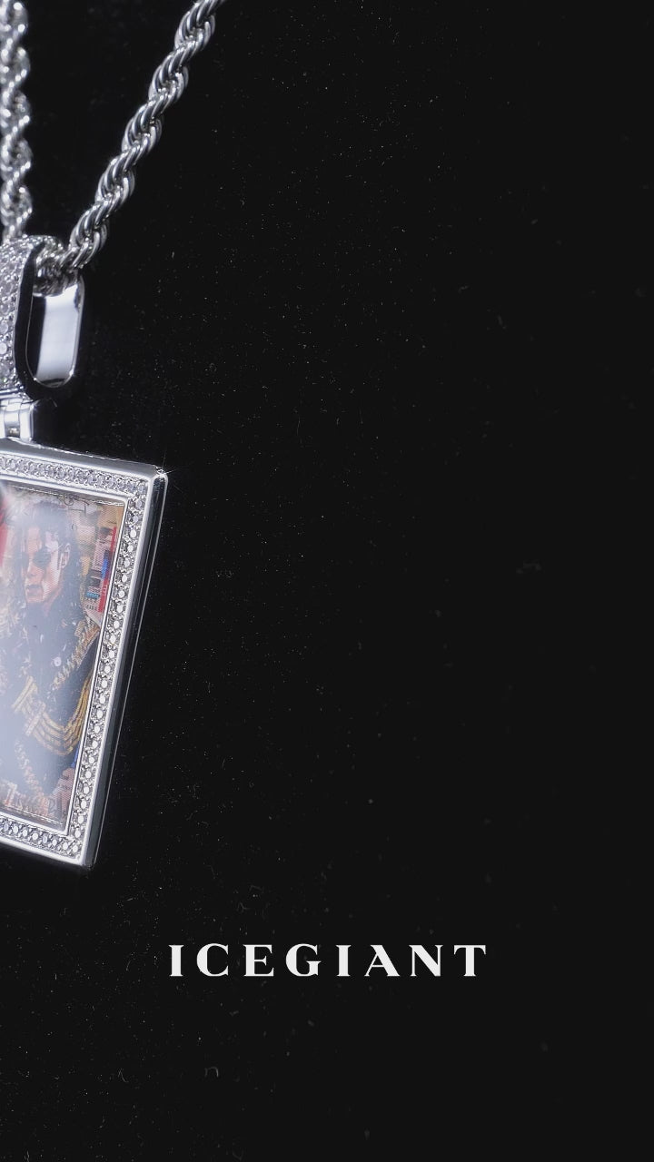 Custom Photo Cross Card Moissanite Pendant