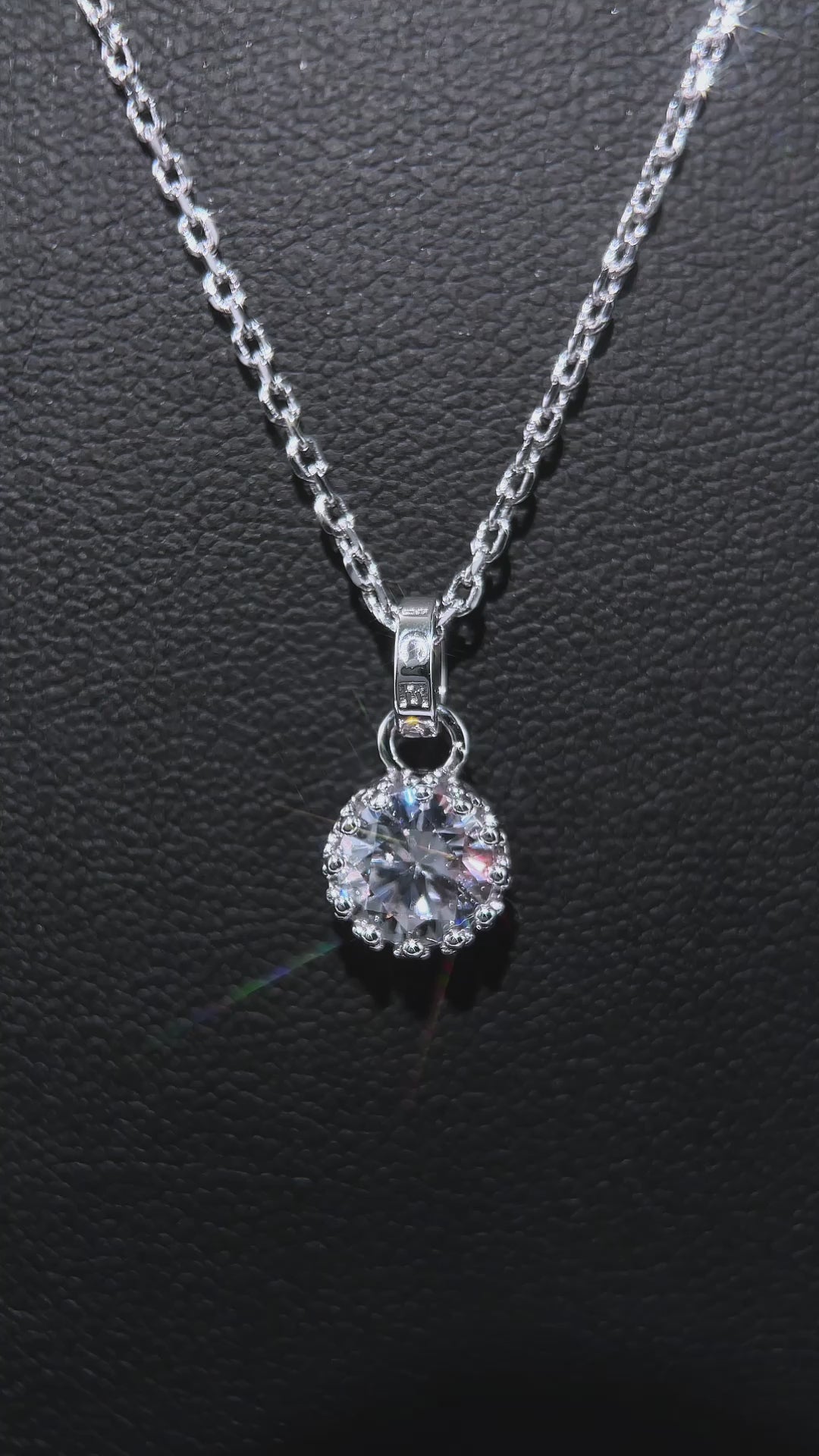 1CT Moissanite Solitaire Adjustable Necklace