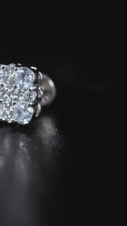 Mixed Size Moissanite Square Cluster Earrings