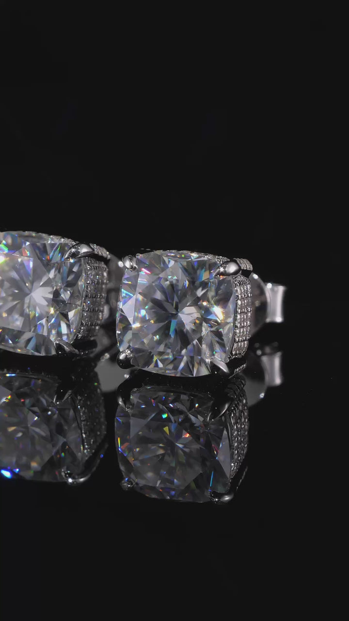 4.5CT Cushion Cut Moissanite Stud Earrings
