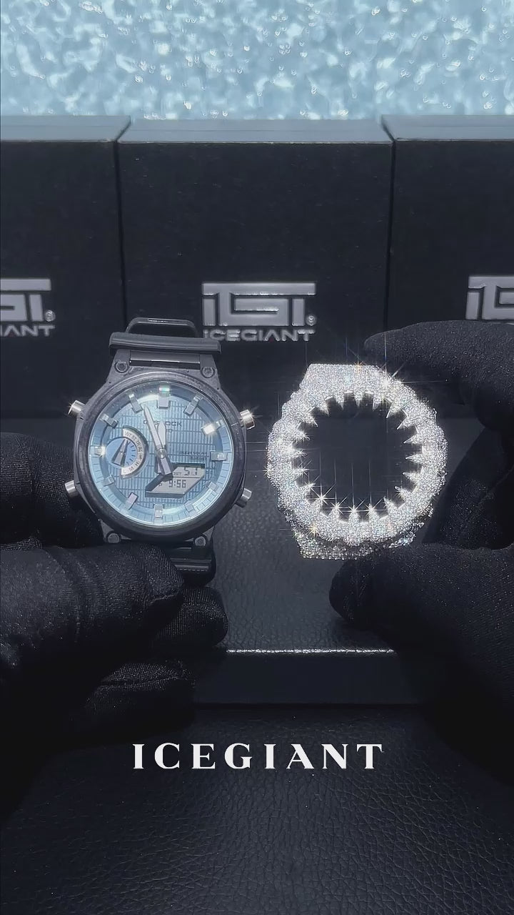 GM GBM 2100 Fang Moissanite Iced Out Bezel