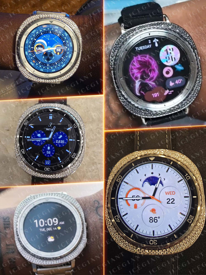 46mm Moissanite Bezel Case Cover For Galaxy Watch 8 Classic