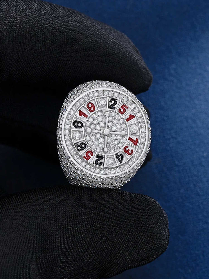S925 Roulette Gambling Moissanite Ring
