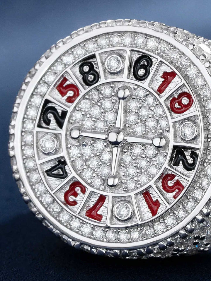 S925 Roulette Gambling Moissanite Ring