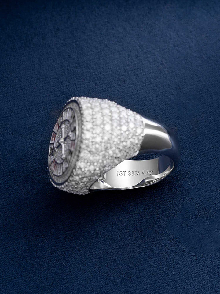 S925 Roulette Gambling Moissanite Ring