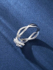 Moissanite Infinity Band Halo Ring