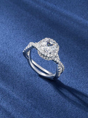 Moissanite Infinity Band Halo Ring