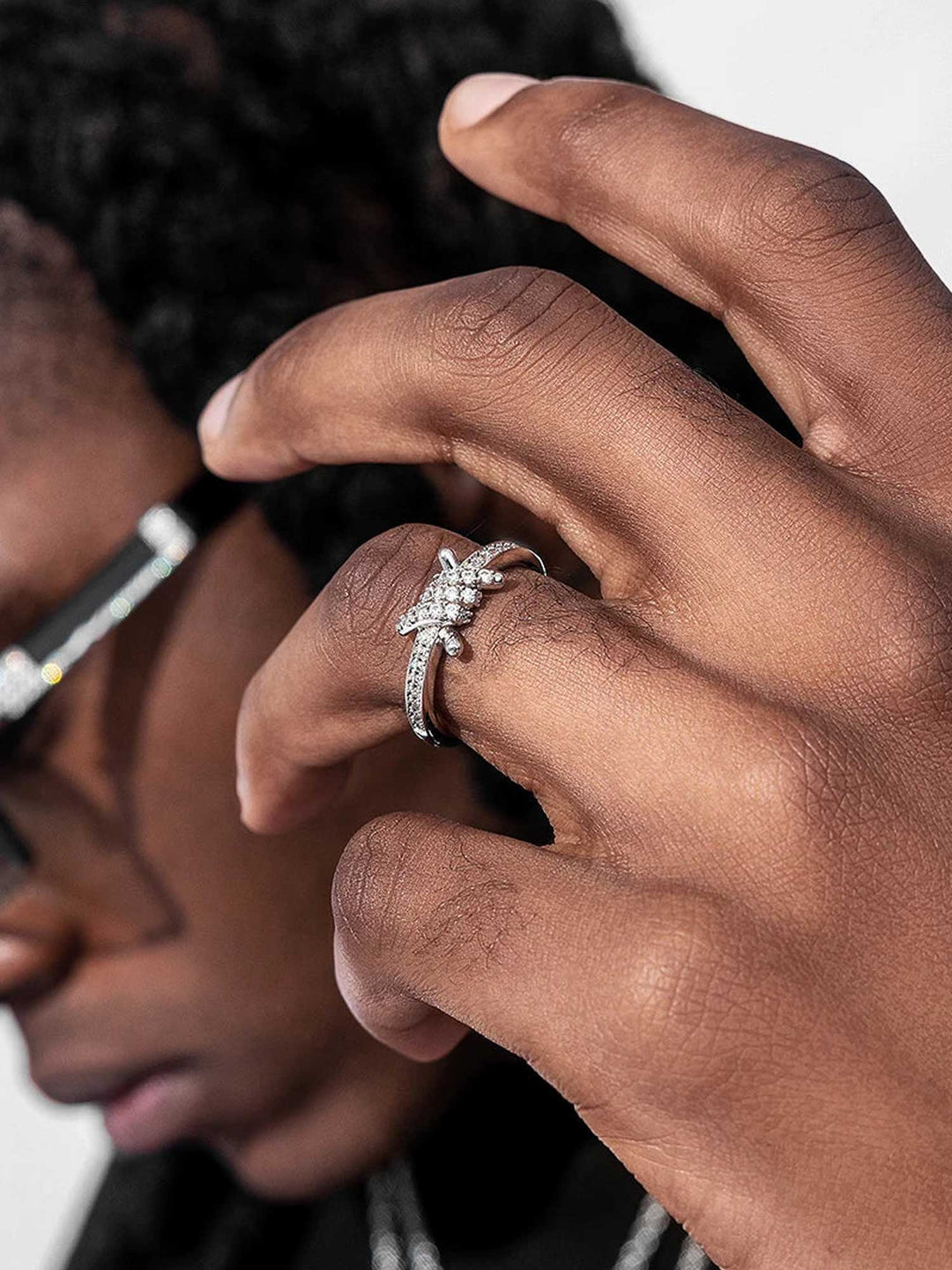 Moissanite Barbed Wire Ring