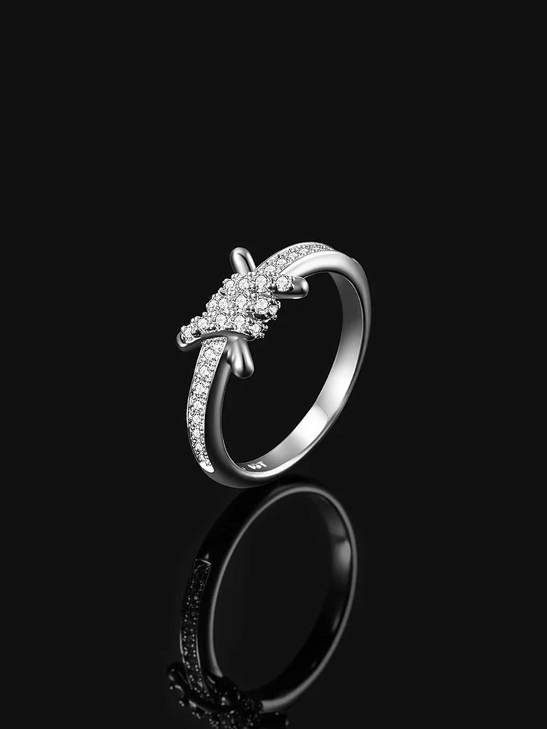 Solid Diamond Barbed Wire Ring deposit