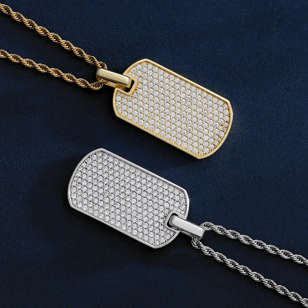 S925 Moissanite Dog Tag Pendant