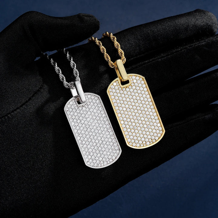 S925 Moissanite Dog Tag Pendant
