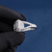 Baguette Cut Platinum Pave Ring