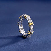 Solid Gold Two Tone Crossover Diamond Ring - deposit