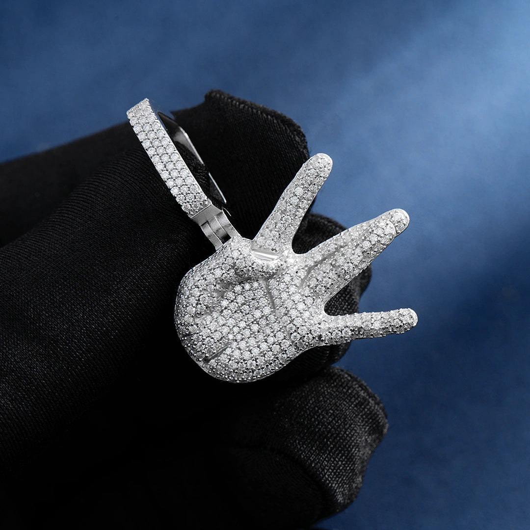 Moissanite East Side Hand Pendant