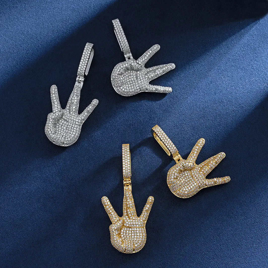 Moissanite East Side Hand Pendant