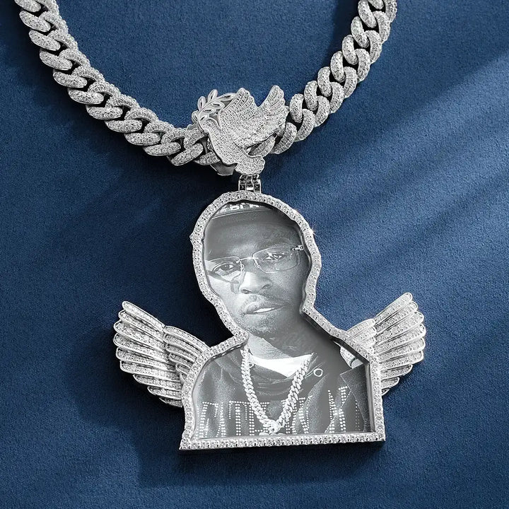 Custom Picture Pendant with Flying Dove