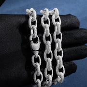10mm S925 Moissanite Rolo Link Chain
