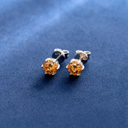 Certified Yellow Moissanite Stud Earrings-2.00CT Total
