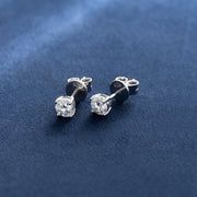 925 Sterling Silver Round Cut Moissanite Earrings-1.00CT Total