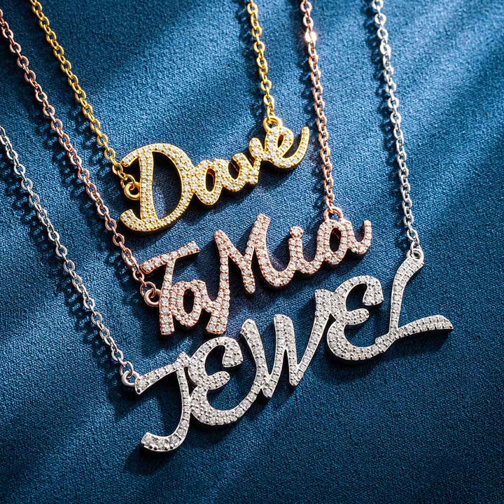 925 STERLING SILVER CURSIVE LETTER NECKLACE