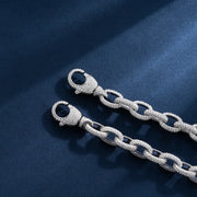 10mm S925 Moissanite Rolo Link Chain